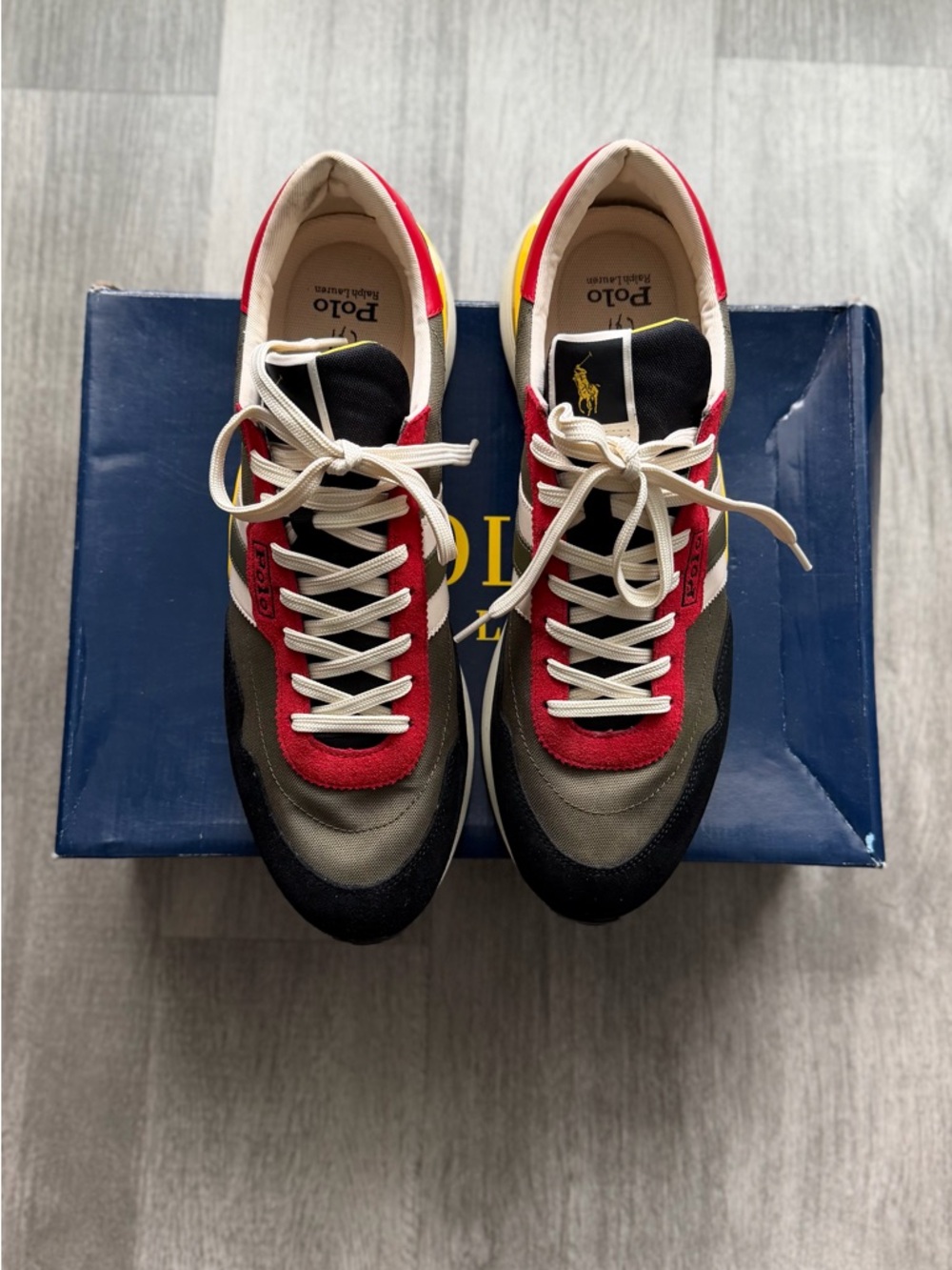 Polo by Ralph Lauren Men’s Multicolor Low-Top Sneakers - Gray/Black/Red/Yellow - Picture 2 of 3